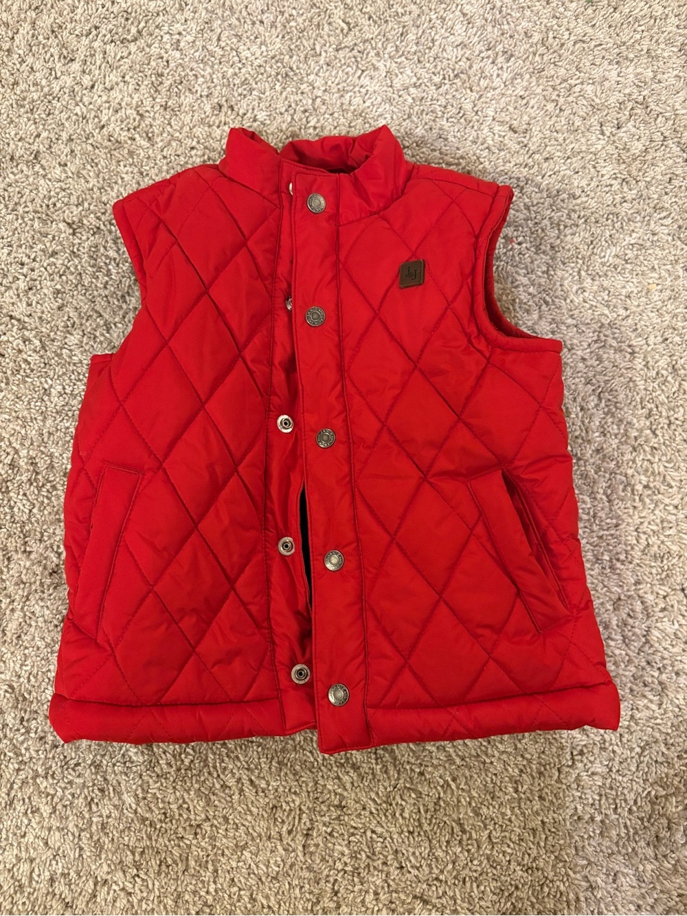 Janie and Jack Navy Lined Red Quilted Vest